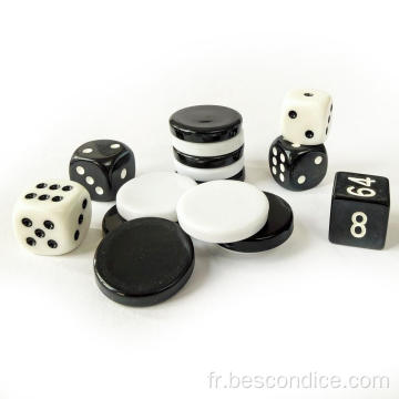 Stones de remplacement et cubes pour le jeu backgammon